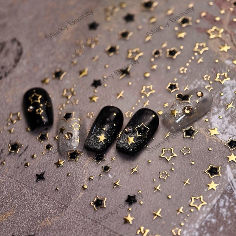 Gold Premium Nail Stickers M Back Adhesive Flower Nail Stickers Hot Stamping Series