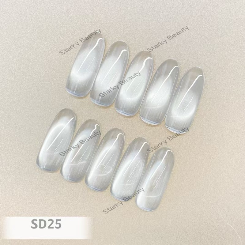 Silver White Cat Eye Nail Art Powder Magnetic Chrome Nail Pigment Powder for Nail Art