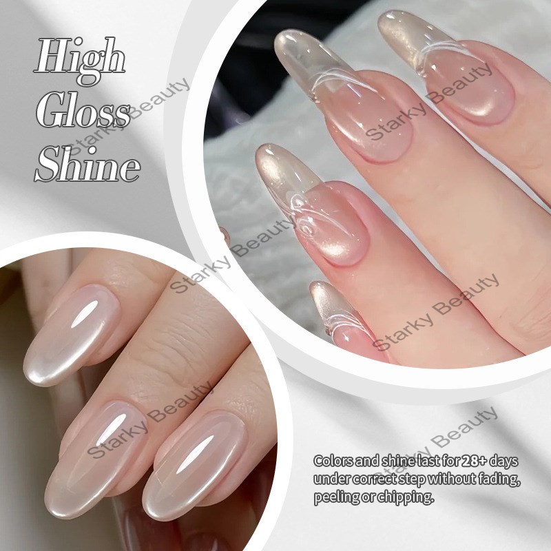 White Moonlight Ceramic Cat Eye Adhesive Autumn/Winter Explosion Flash Diamond Cat Eye Nail Gel