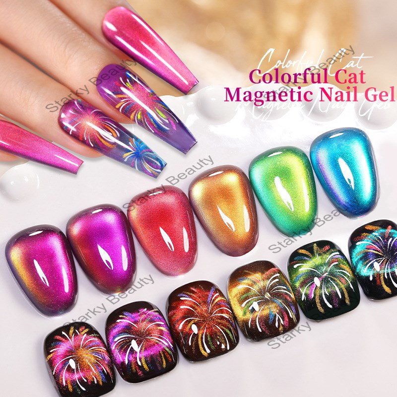 New Neon Cat Eye Glue Dreamy Cloud Diamond Fireworks Cat Eye Nail Gel