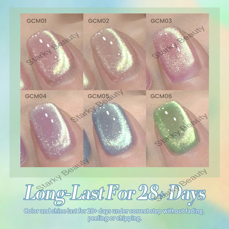 2025 Double Glitter Powder Crystal Cat Eye Armor Nail gel polish