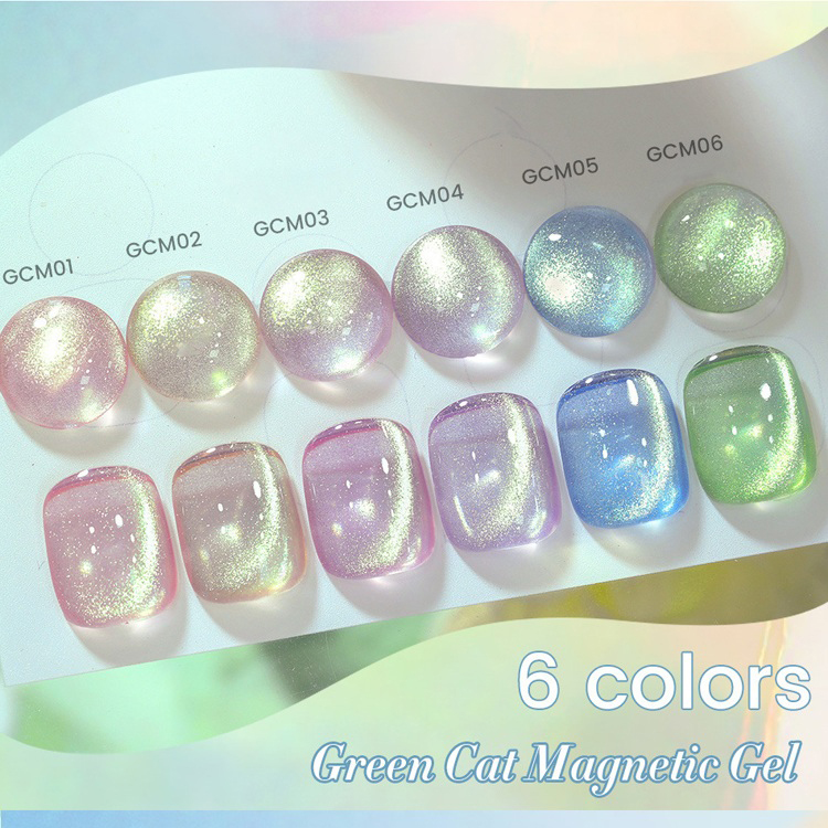 2025 double glitter powder crystal cat eye armor nail gel polish