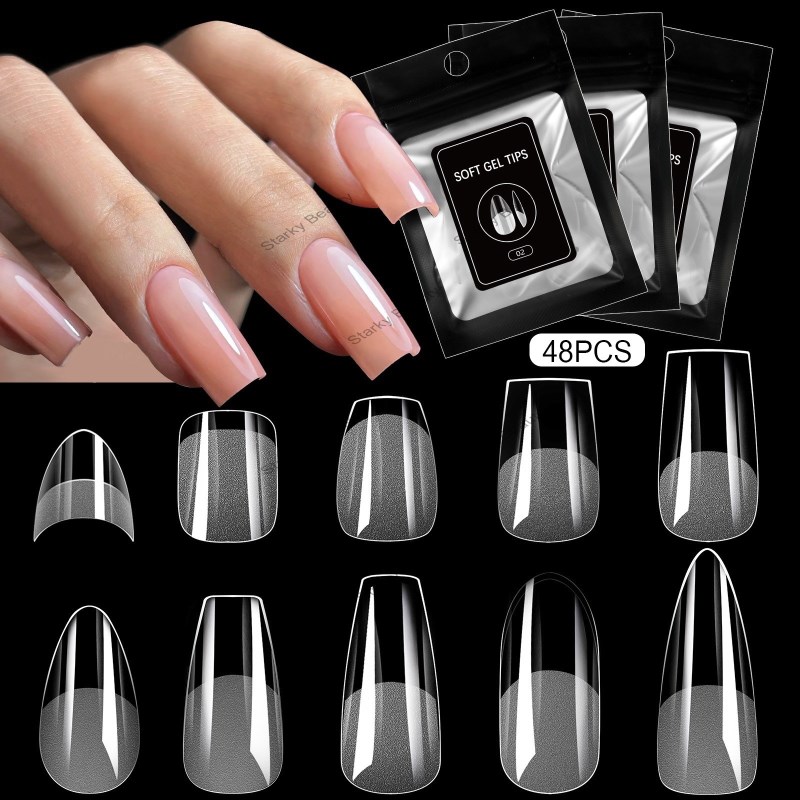 Ultra thin and seamless matte water droplets 48PCS fake nails