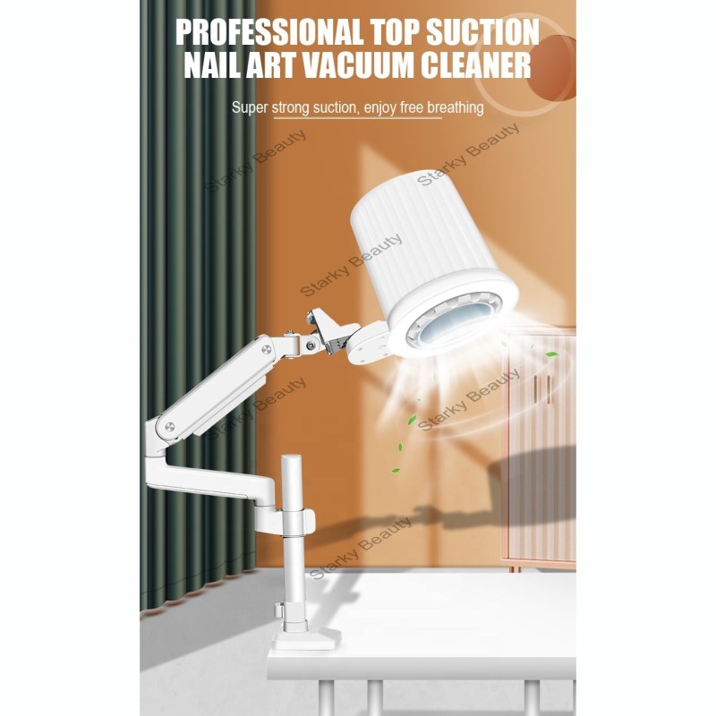 New Edition Commercial Nail Salon Nail Lighting Vacuum Cleaner 4 White Holder Tools Suction Powerful
