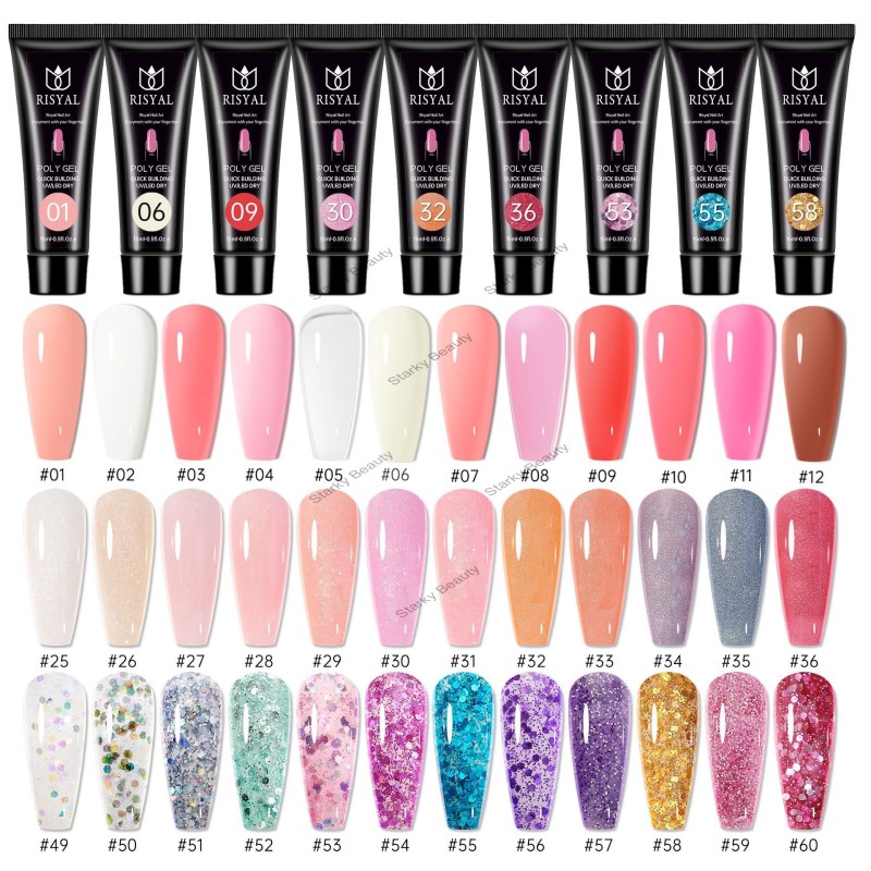 Nail Crystal Extension Gel Poly Gel Nail Extension 15ml Phototherapy Paper Free Tray