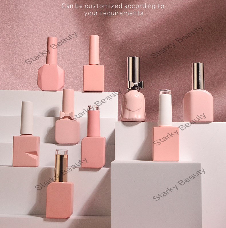 pink nail polish bottle, light resistant bottom glue, sealing gel bottle, 15ml, 10ml, 12ml