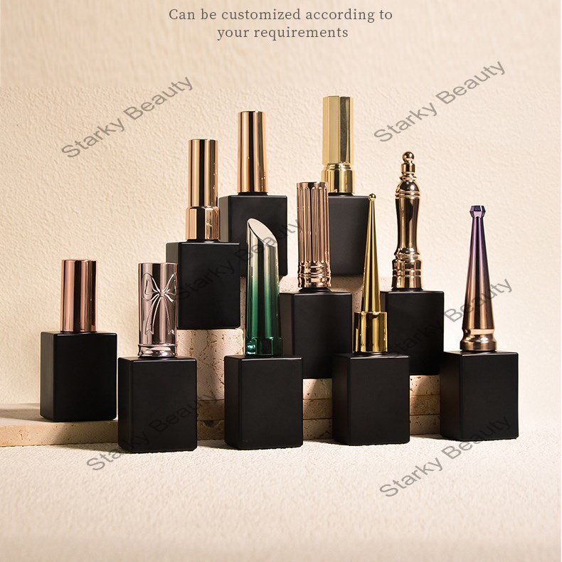 nail oil bottle 15ML black matte black nail oil bottle, various styles in stock
