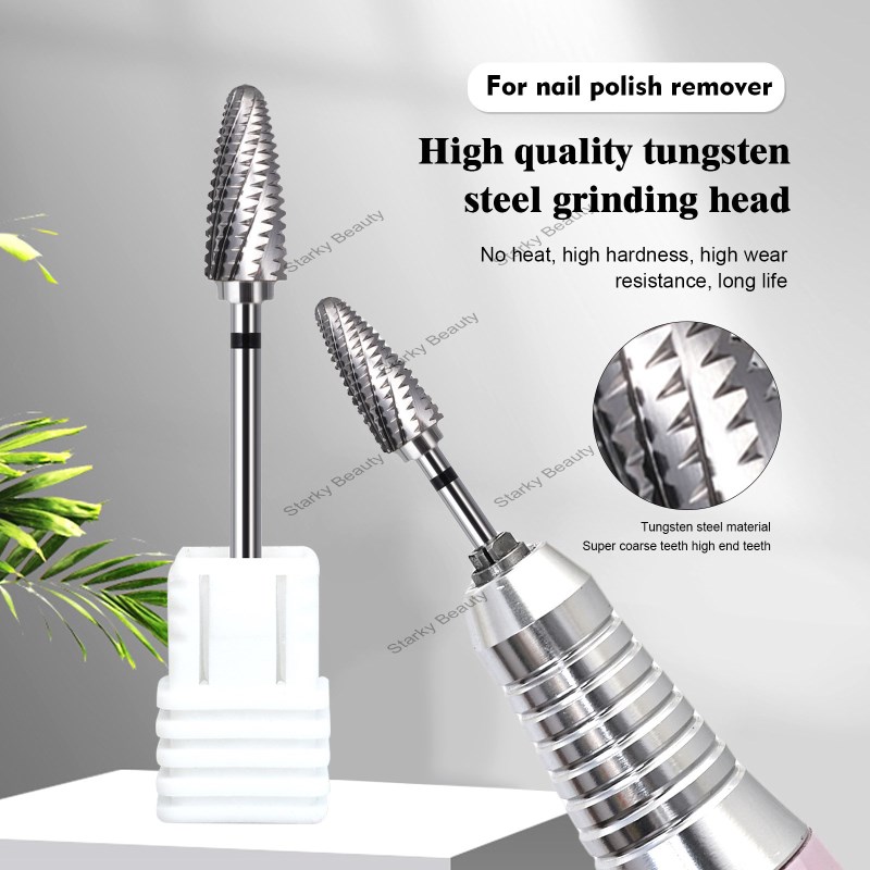 Double Step Tungsten Steel Polishing Head for Quick Nail Removal, Non scalding Nail Body