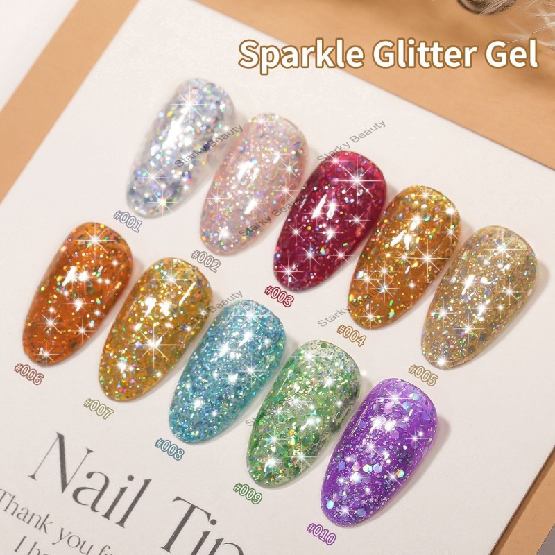 Sparkle Glitter Nail Gel 2025 New Popular Bounce Di Reflective Nail Art gel