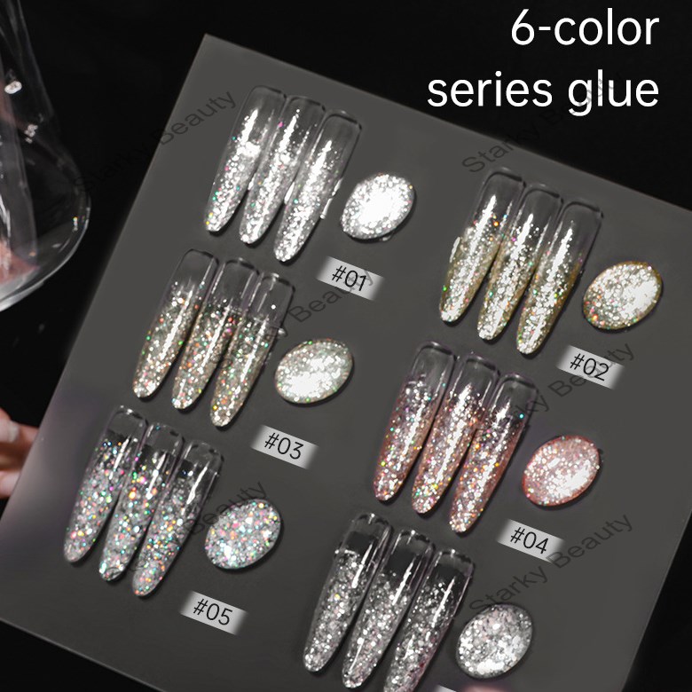 2025 New Popular Sparkling Nail Oil Glue Nail Salon Special Phototherapy Gel