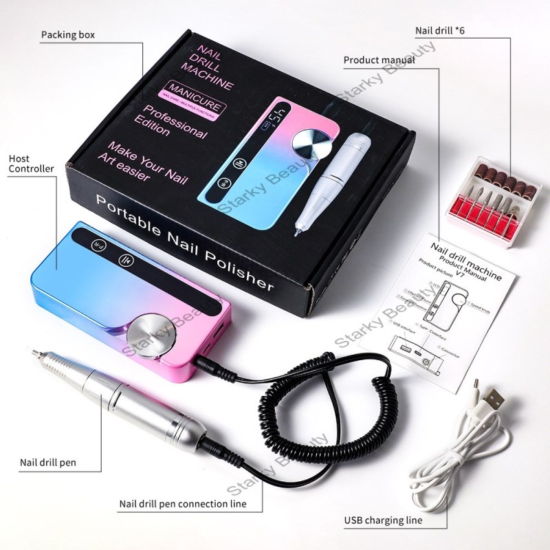 Professional Nail Removal and Polishing Machine 45000 RPM Portable Electric Nail Grinder