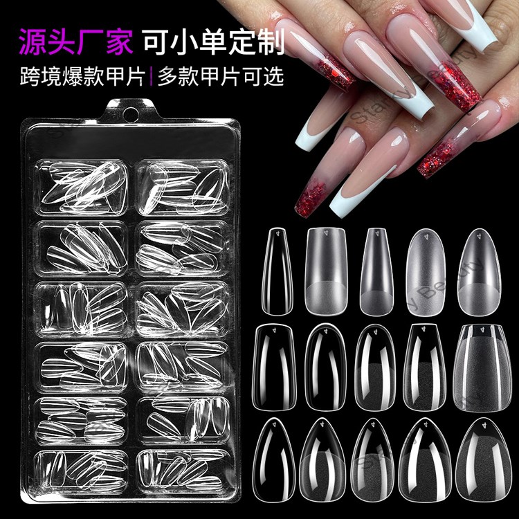 96pcs Ultra Thin, Non Trace, Fully Transparent Fake Nail Patch, Detachable, Wearable,