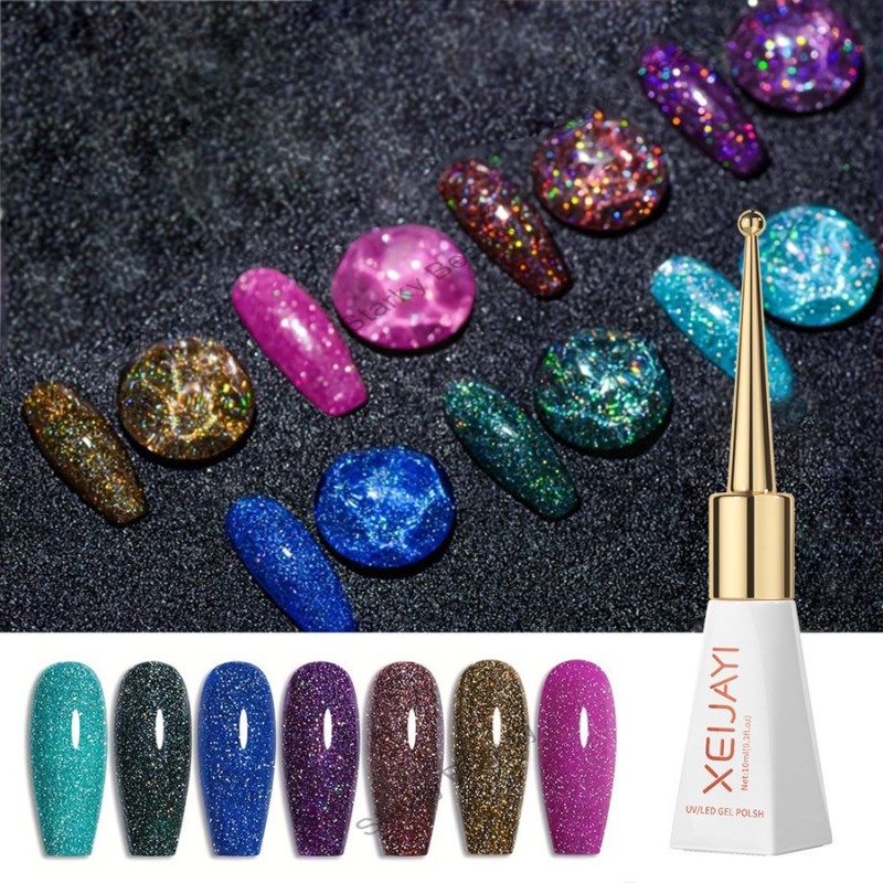 Super Flash Laser Broken Diamond Nail Oil Glue Colorful Explosive Flash Diamond Gel
