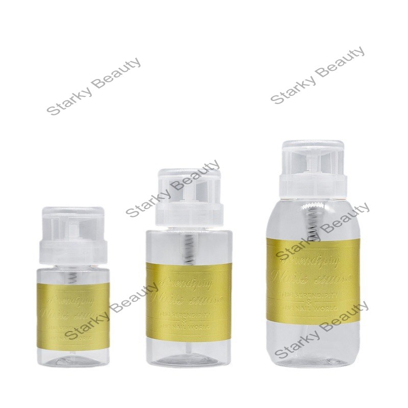 Nail press bottle, empty bottle, nail remover, cleaning solution, portable high transparency bottle