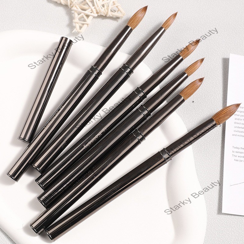 Metal rod pure mink hair nail polish crystal pen Siberian kolinsky