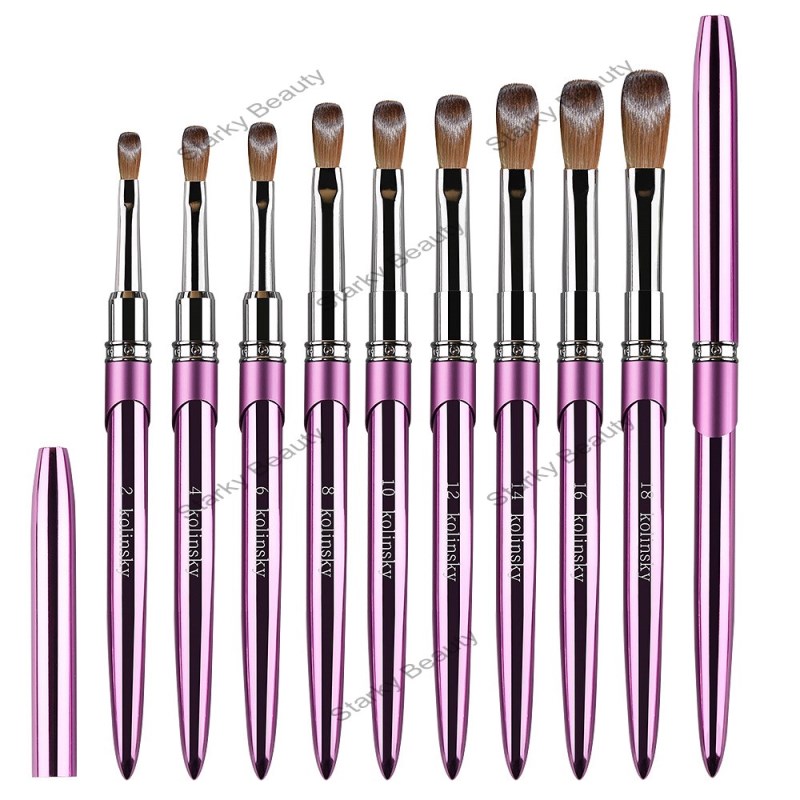 Pure Kolinsky Hair Purple Metal Handle Nail acrylic brush