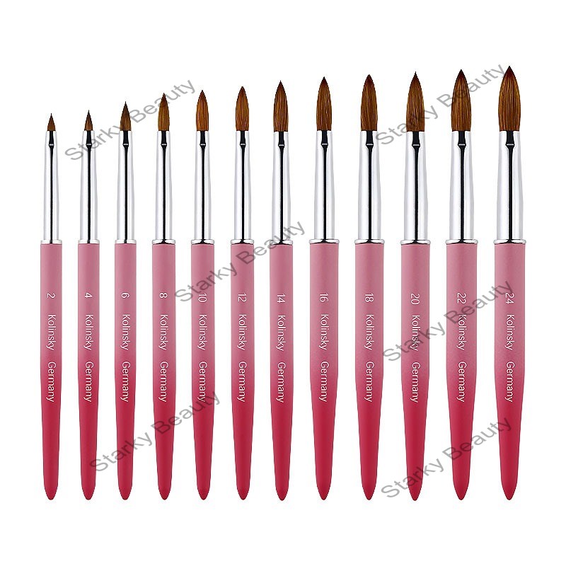 New mink hair nail art crystal pen round head flat head olinsky Nail Brush