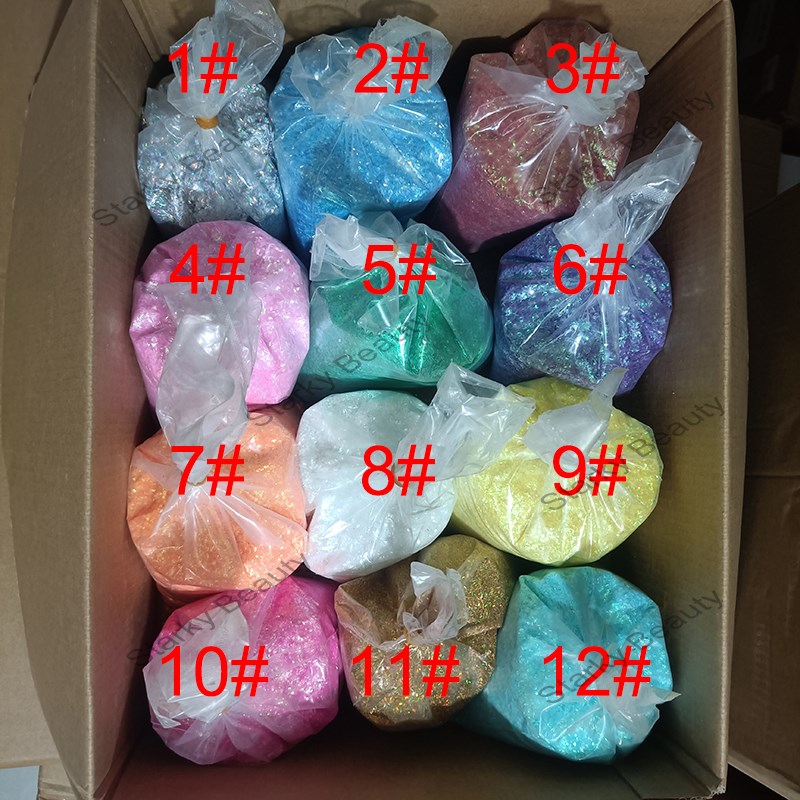 12color tinsel nail glitter 1000G