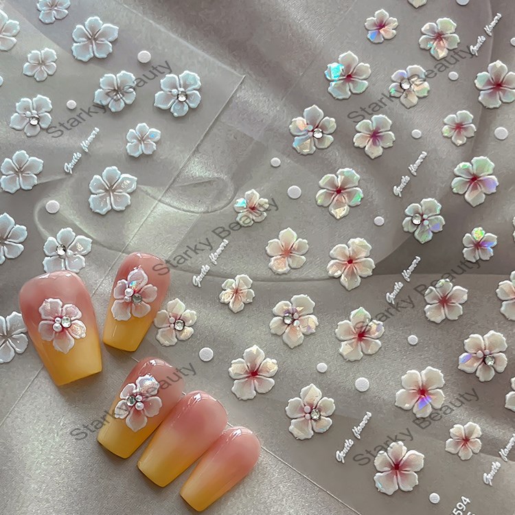 Nail Stickers Classic Style Crystal Diamond Flower Wave Dot Nail Stickers Jewelry