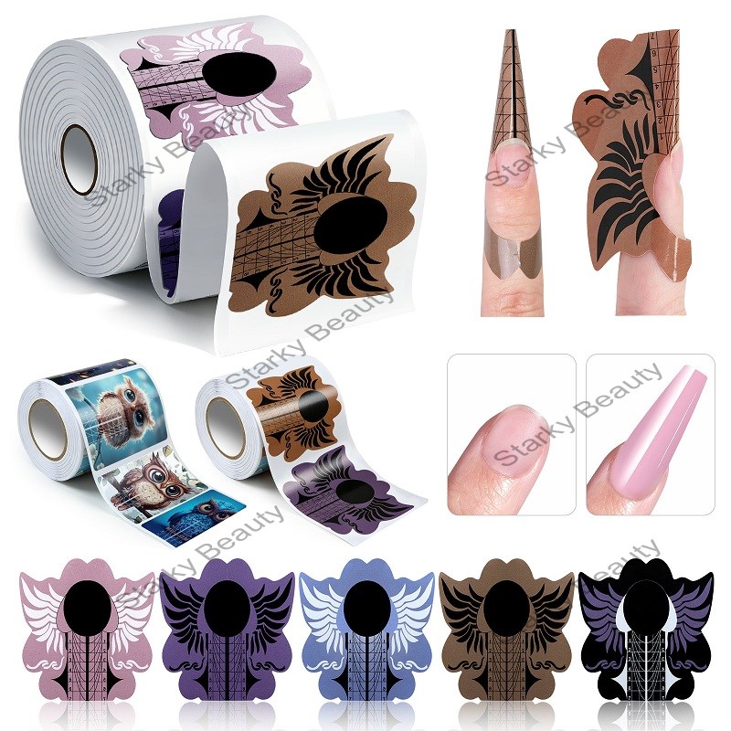 New Owl Spider Nail Art Paper Holder, French Light Therapy Nail Extension Tool, 100-500 Paper Holder