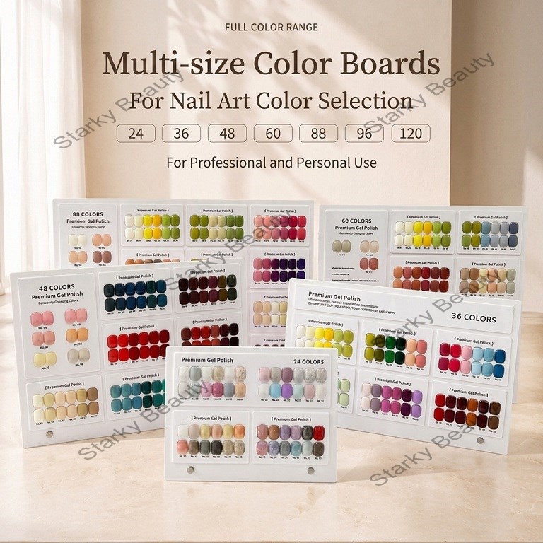 Nail Art Display Board 24/36/48/60 Colors Multi-Specification Acrylic Gel Poilsh Showing Tool