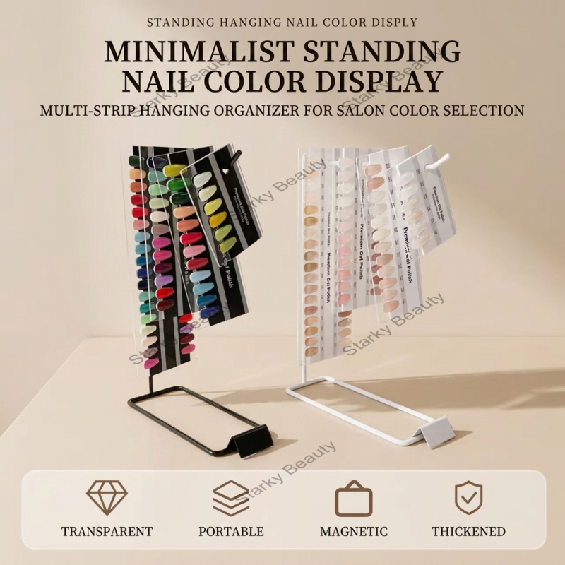 2026 Acrylic Nail Display Board Korean Shows  Hook Type False Nail Tips Gel Polish Color Board