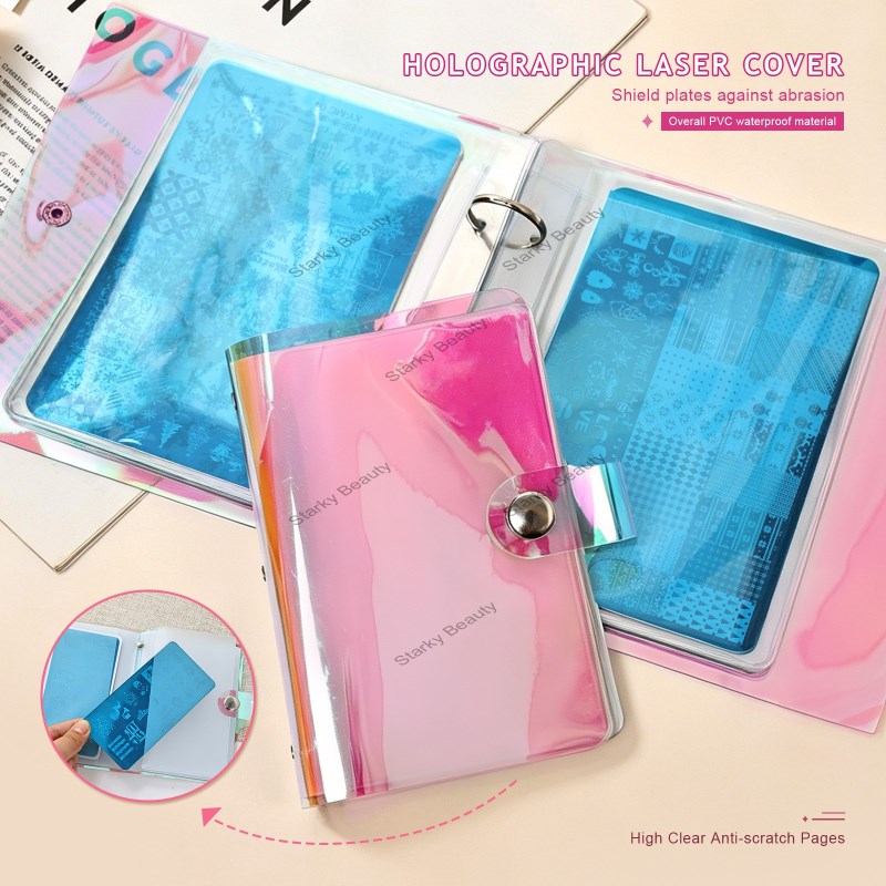 2026 Nail art printed steel plate card holder, laser soft shell steel plate storage book