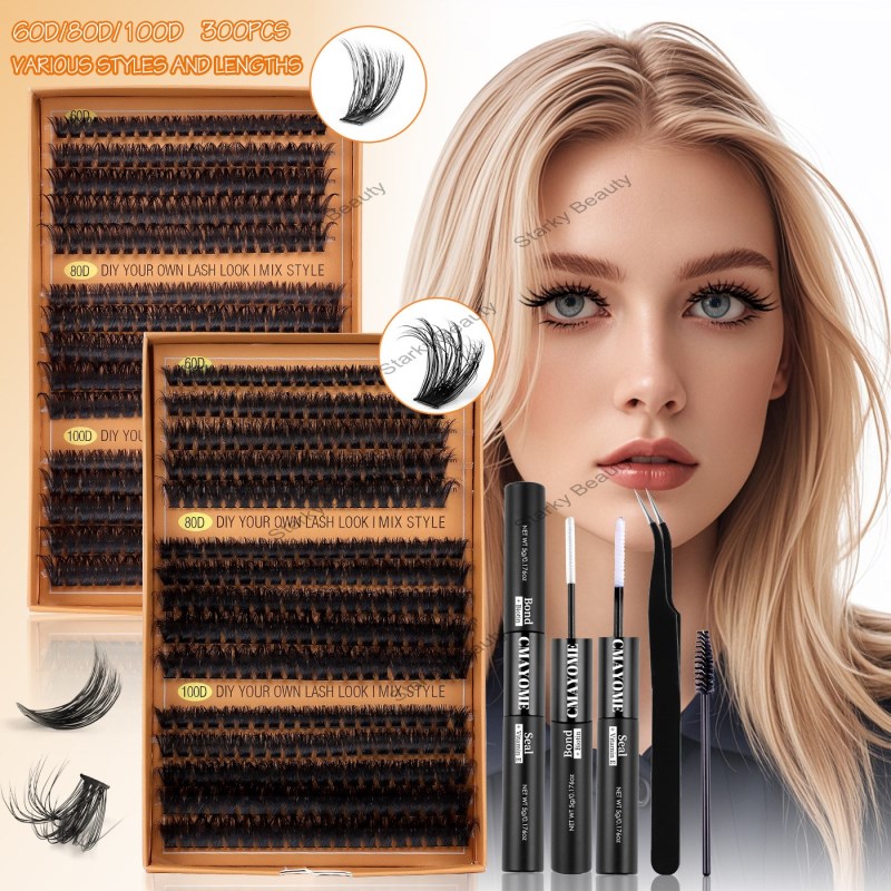 fluffy single cluster false eyelashes 60D80D100D DIY segmented eyelash