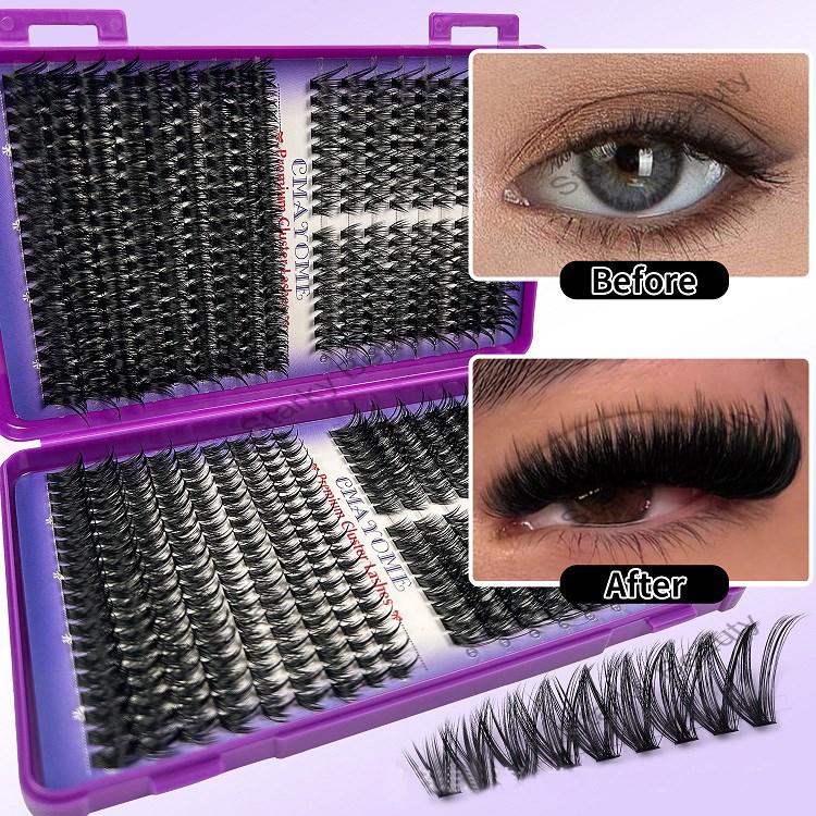 false eyelash mixed set 532 clusters, single cluster eyelash, fluffy and dense, segmented false eyel