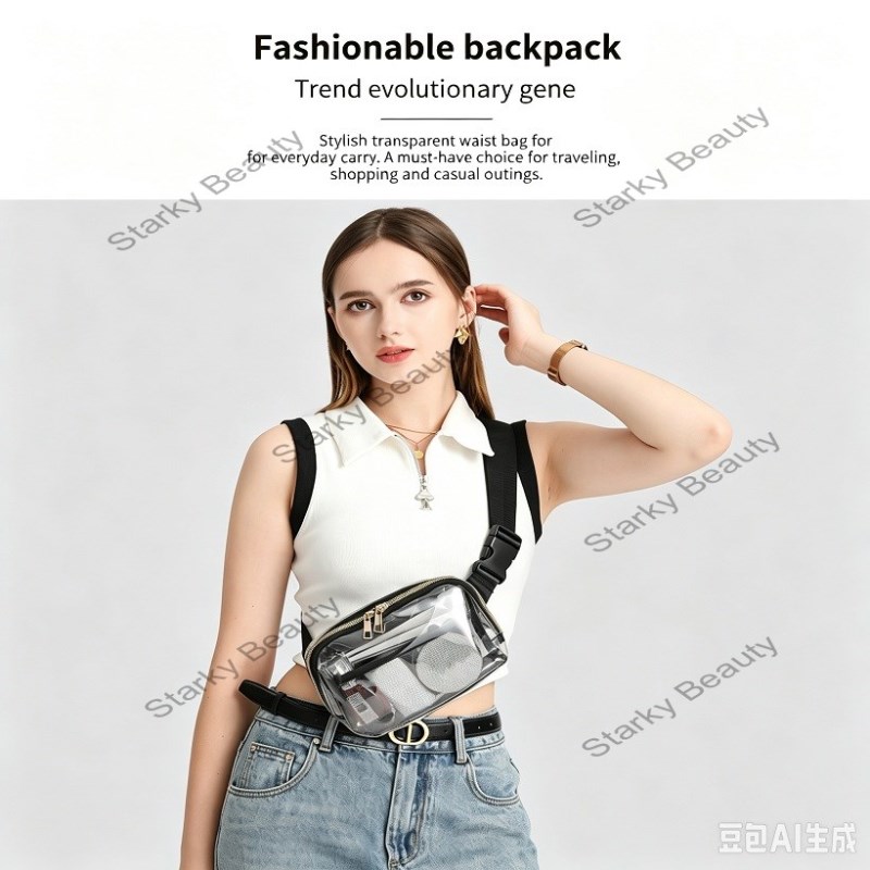 Waterproof Waist Bag Outdoor Transparent Wallet PVC Adjustable Storage Crossbody Bag
