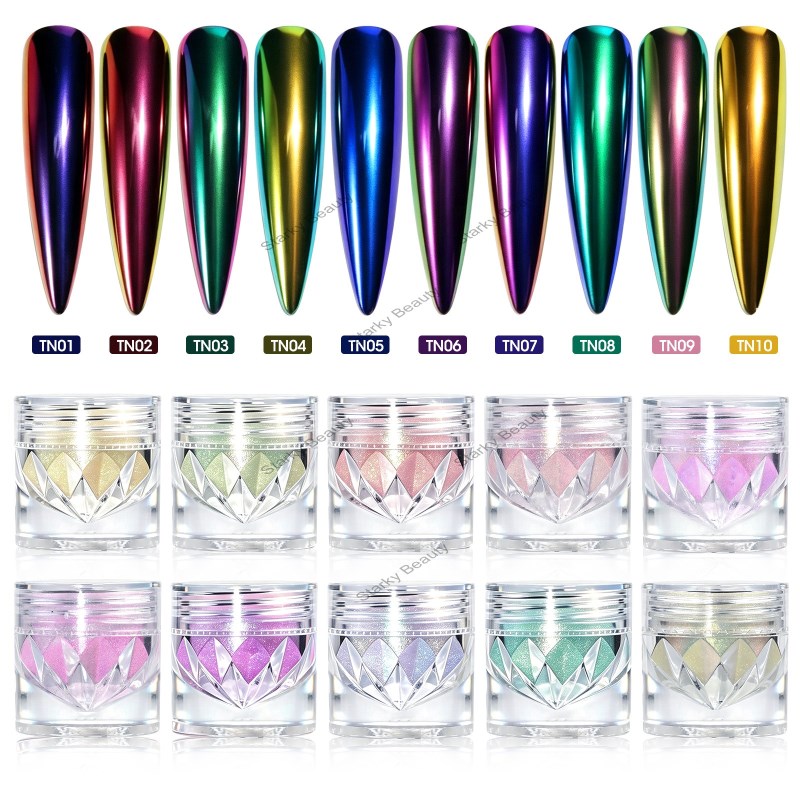 Nail Makeup Macaron Chameleon Extreme Pink Neon Pink Two tone Fairy Nail Powder