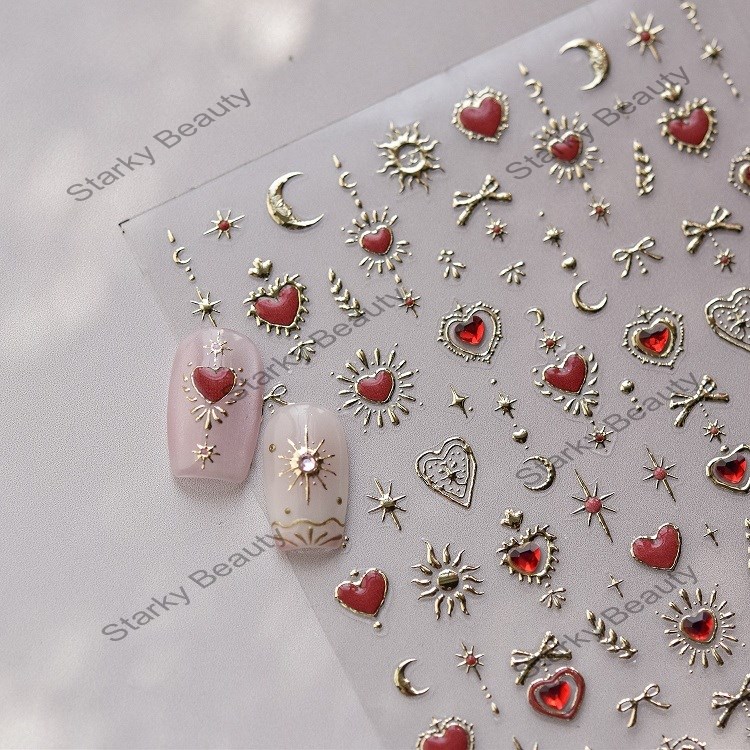 Crystal Diamond Nail Stickers Love Valentine