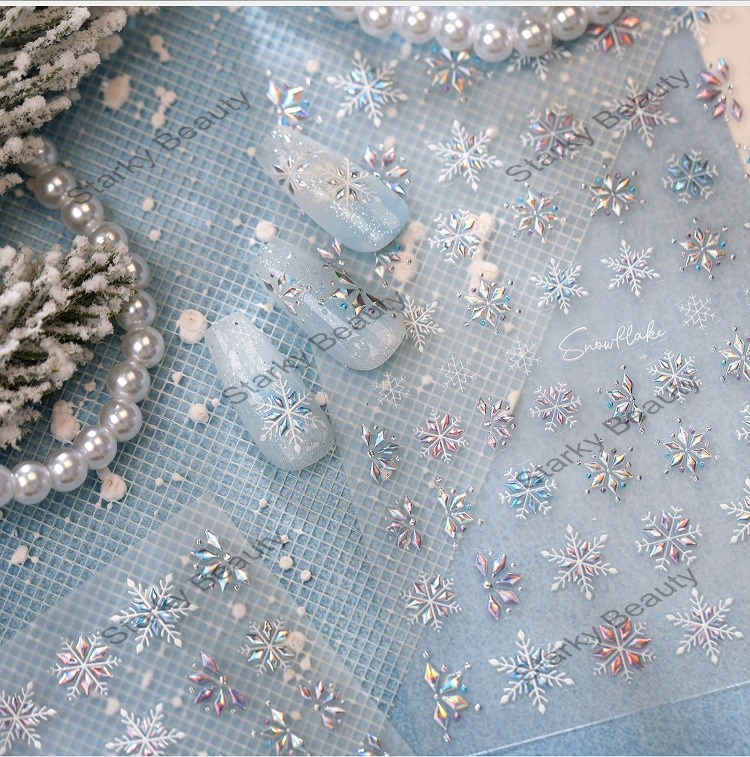 Christmas Line Snowman Colorful Star Nail Stickers M1504 M1563 Christmas Tree Nail Stickers