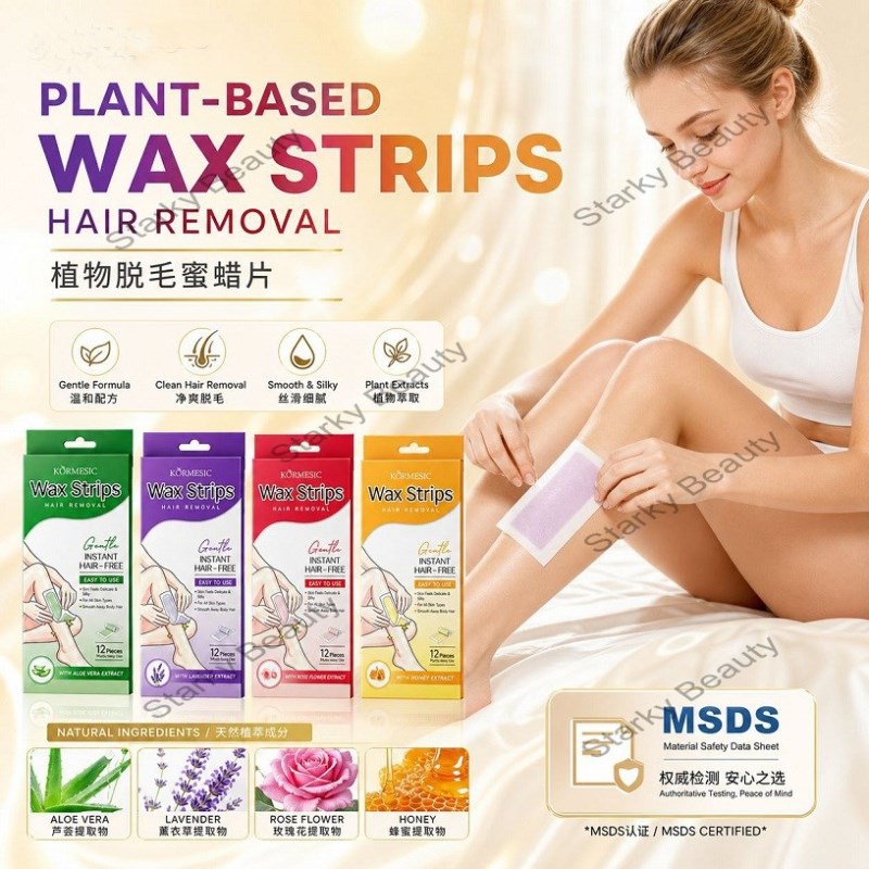 Fast Hair Removal Wax Strips For Facial Body Leg Lip Hair Removal,4 Fragrance Depilatory Wax Strips