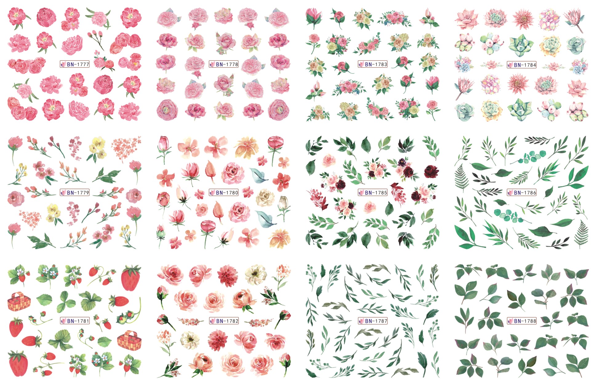 spring and summer flowers butterfly warmly welcomed nail water stickers n