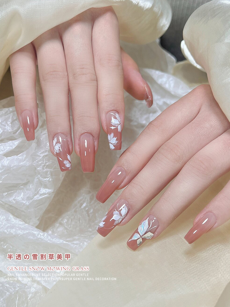 nail art new snow mowing grass transfer stickers lace series hand drawn nail art sticker