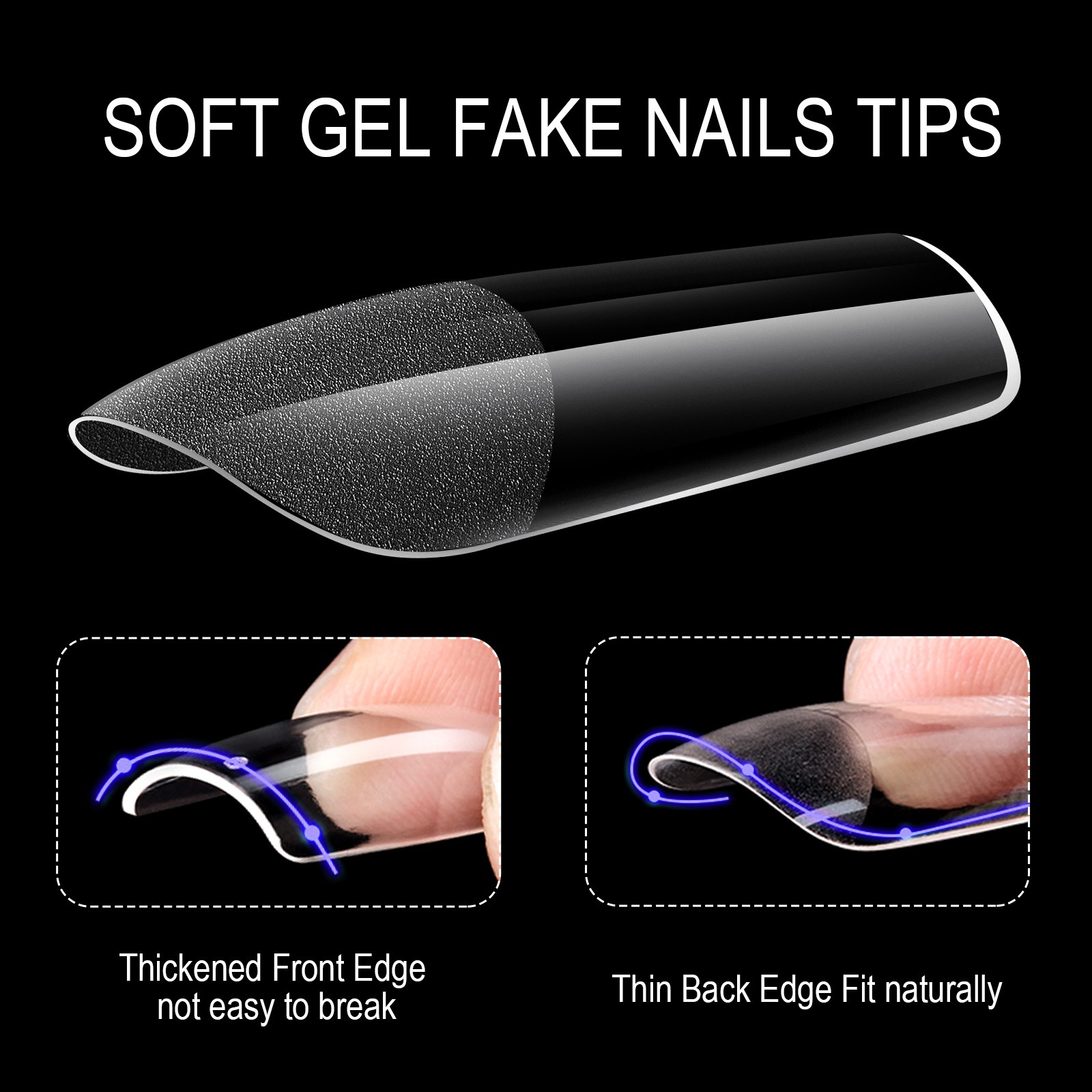 ultra thin and seamless matte water droplets 48pcs fake nails