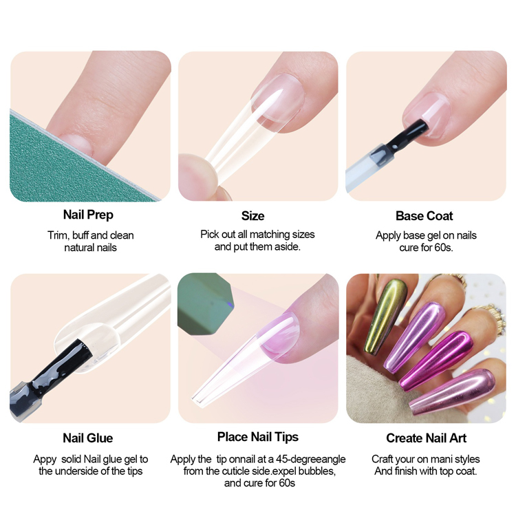 ultra thin and seamless matte water droplets 48pcs fake nails