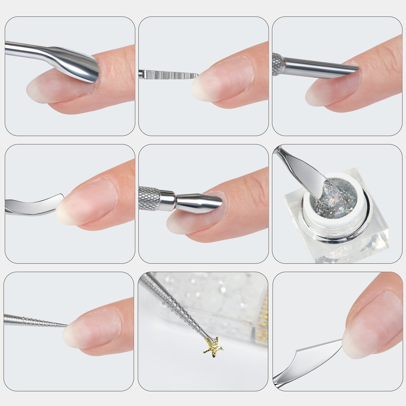 russian double headed horseshoe steel pushing and dead skin fork pre-processing nail push