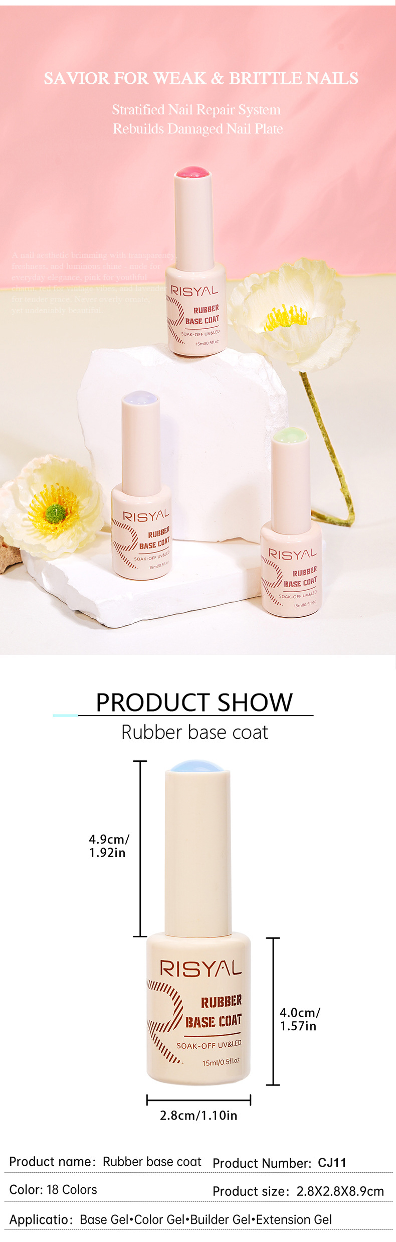 rubber base adhesive 2 in 1 non shrink adhesive anti curling edge rubberbase nail gel polish