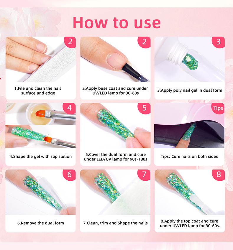 nail construction gel phototherapy paperless holder 30ml crystal extension gel