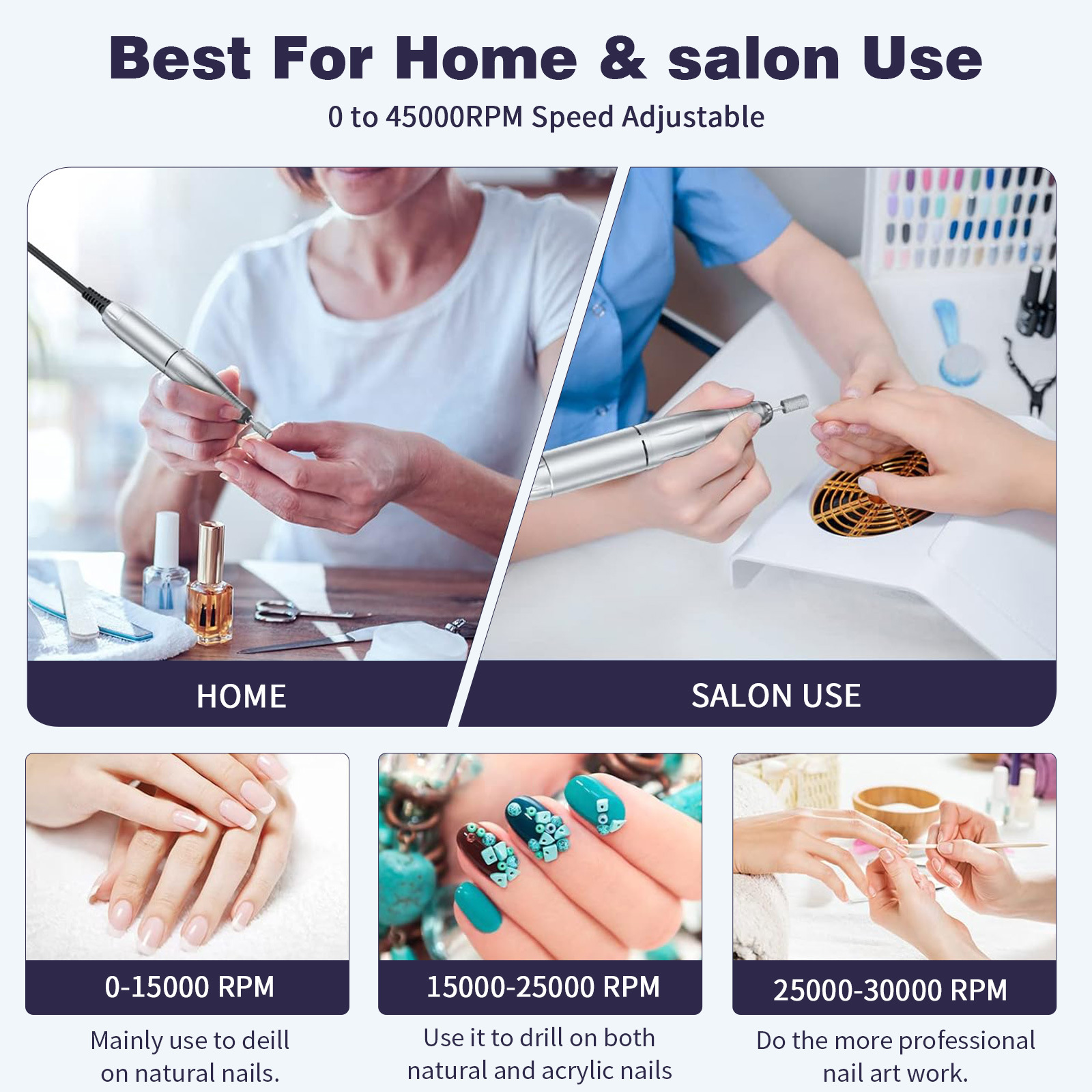 professional polishing machine 45000 rpm battery portable electric nail polish remover