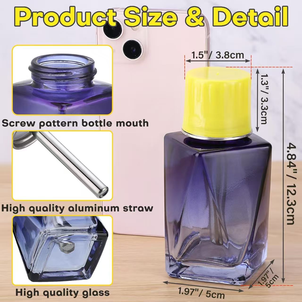 nail glass pressing bottle, alcohol bottle, splash proof, corrosion proof, transparent nail removal
