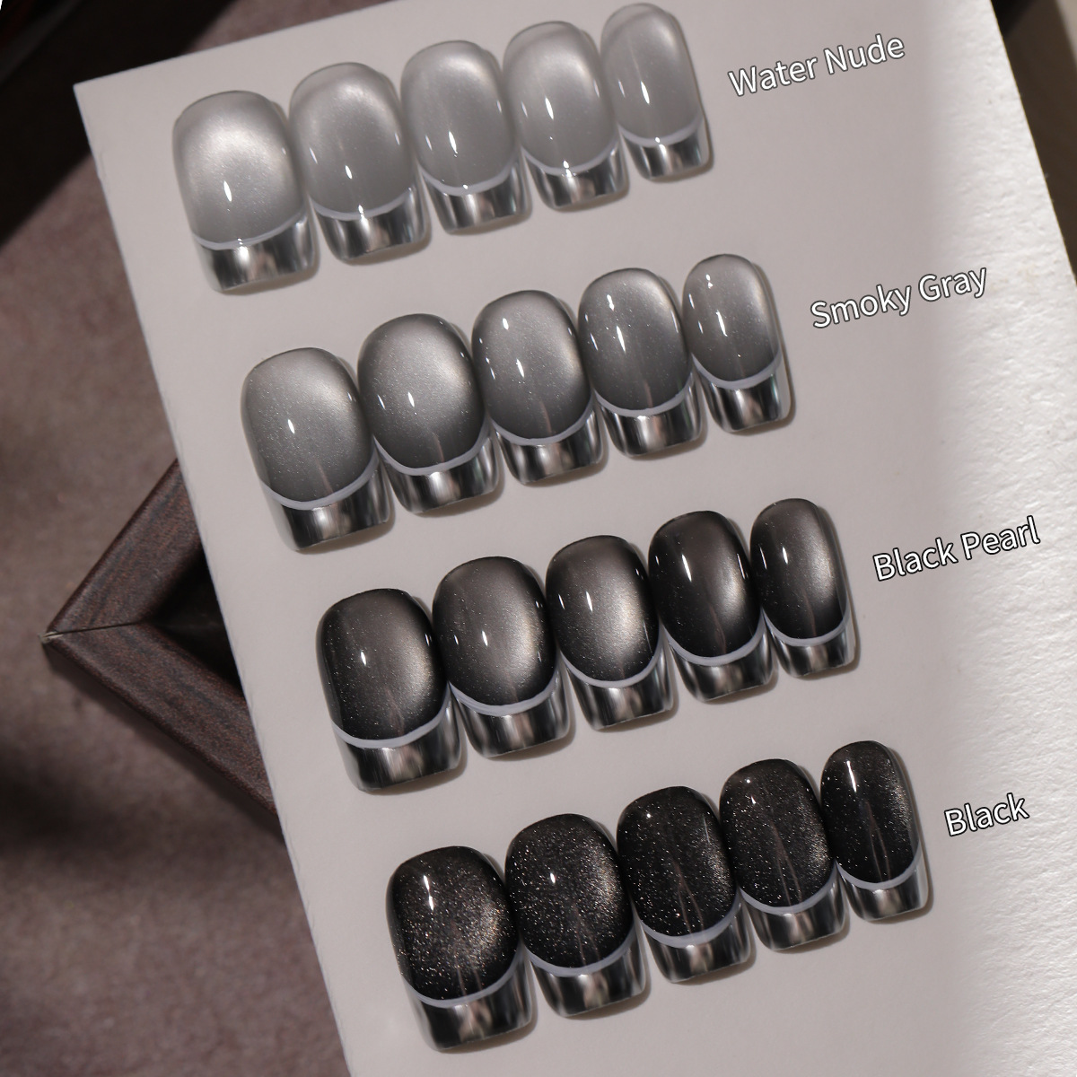 -2025 new black pearl glass bead cat eye nail polish gel nail salon popular color