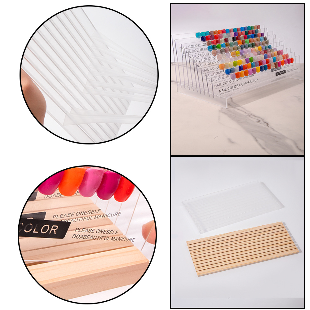 nail color card board acrylic display board nail polish gel wearing nail sample storage display
