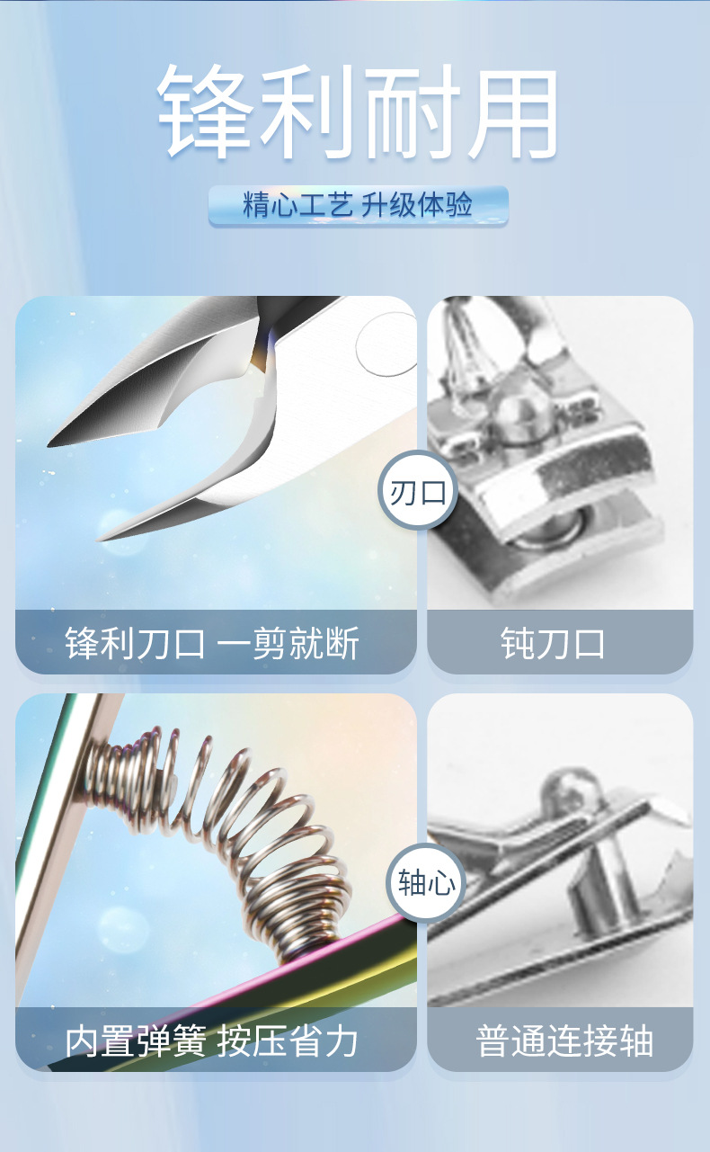 nail nipper with wire spring