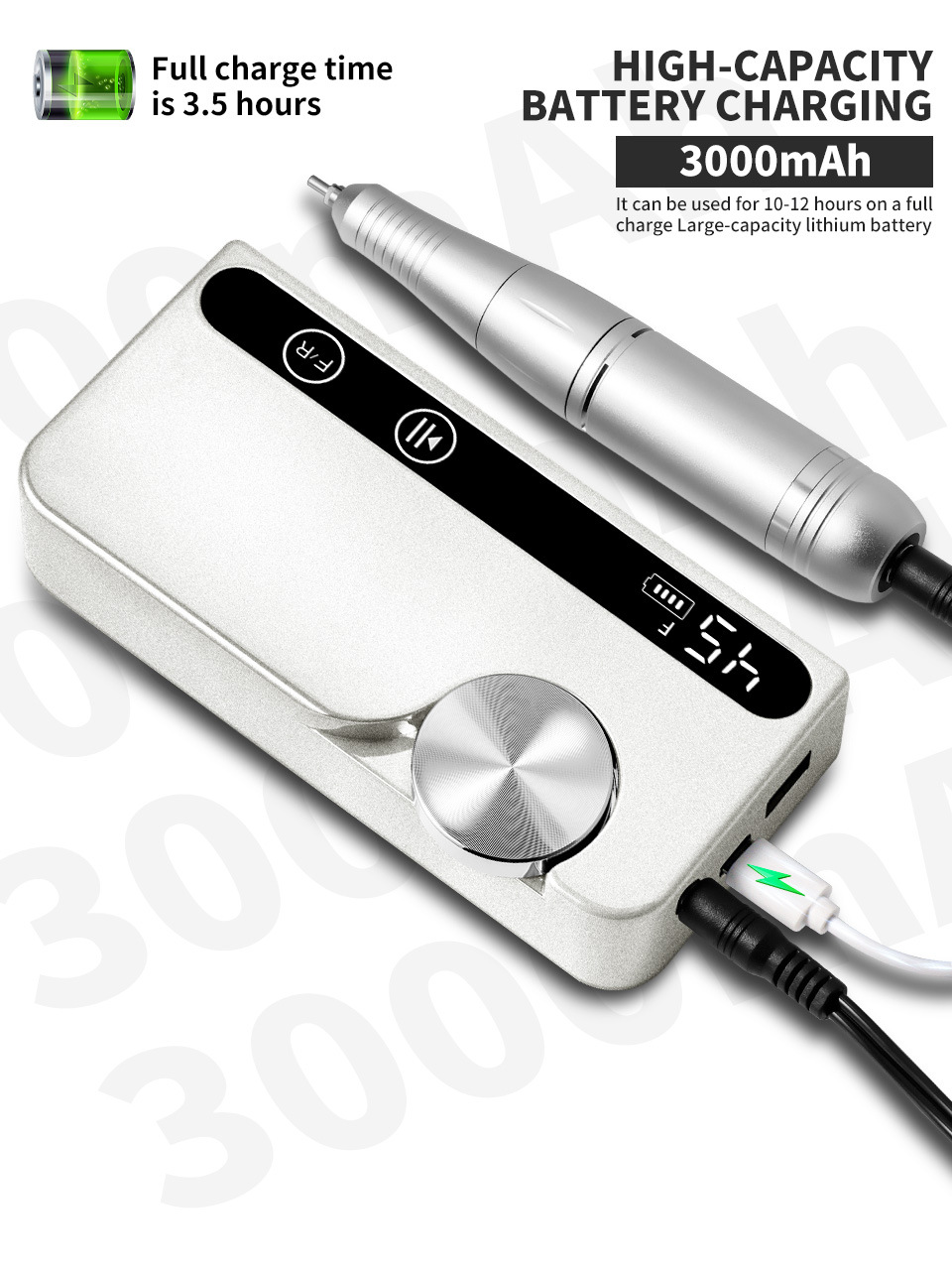 professional nail removal and polishing machine 45000 rpm portable electric nail grinder