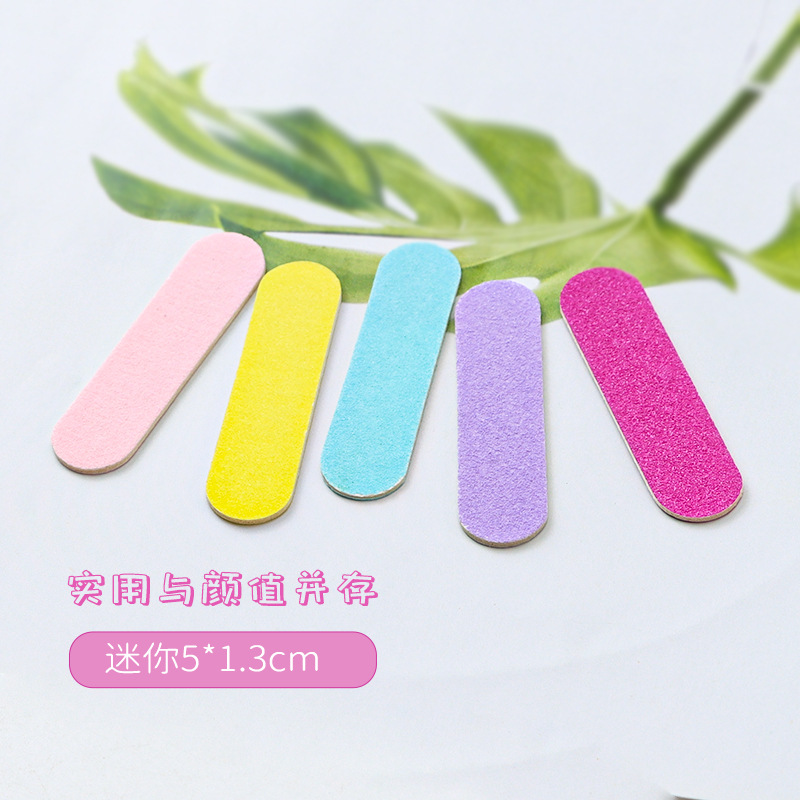 color mini woodskin file mixed color wood chip file disposable nail rubbing