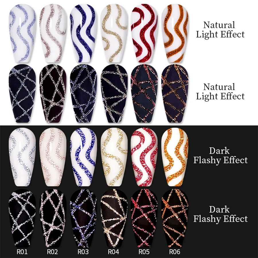 nail reflective wire glue hook edge painting high density metal wire gel