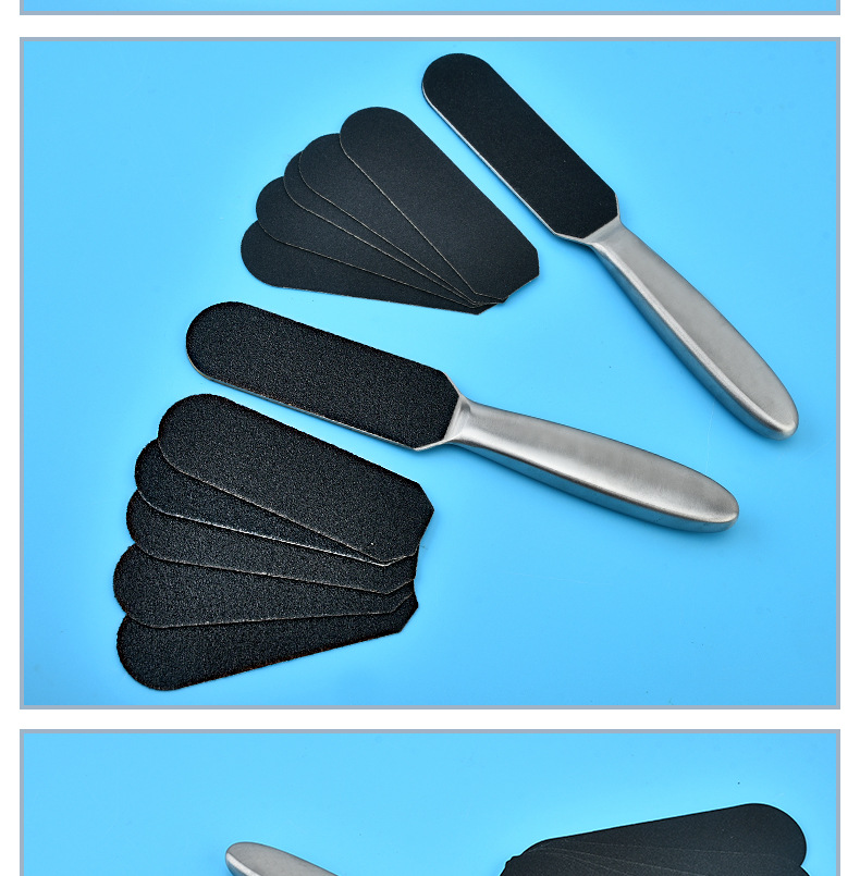 stainless foot file with refill frits